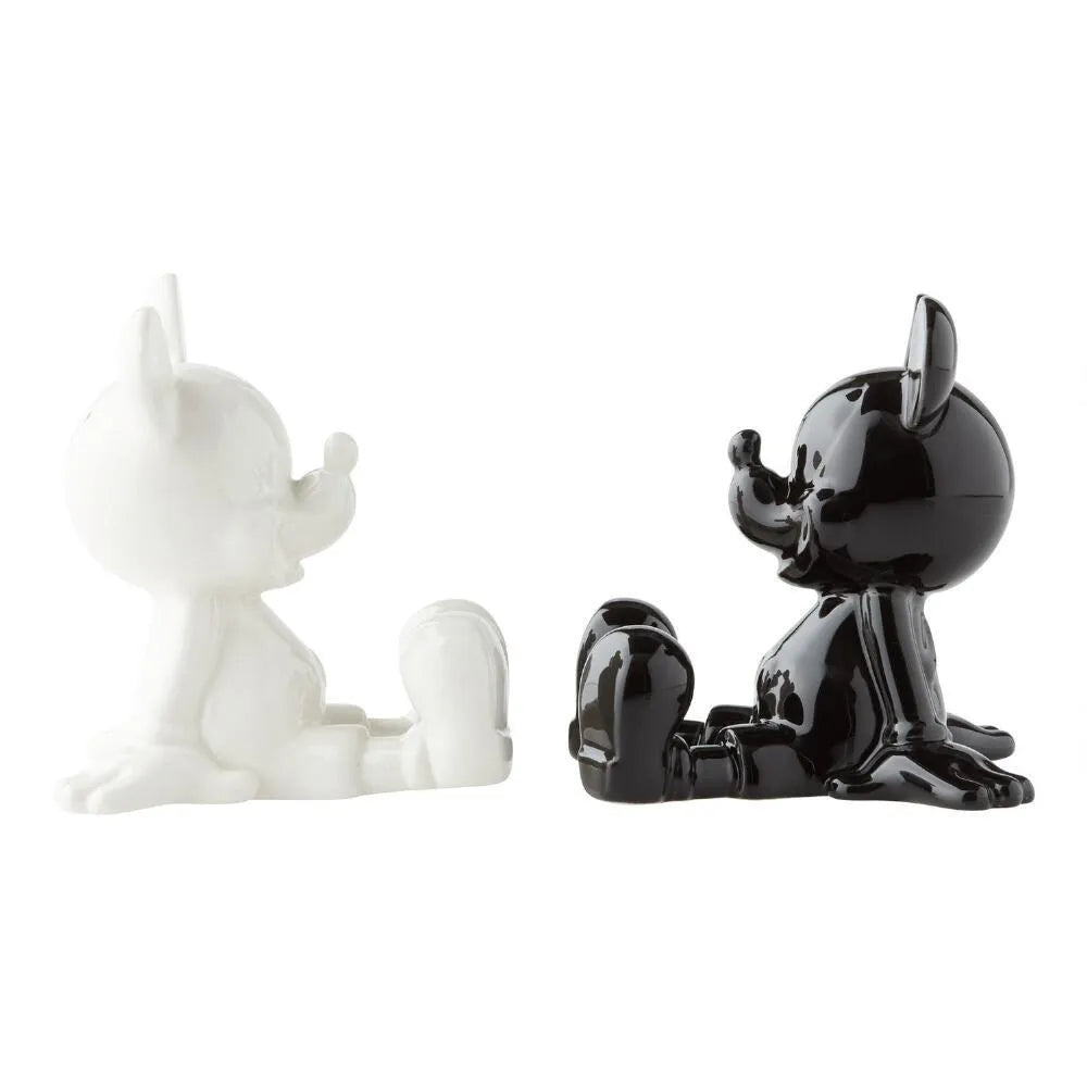 Disney Black & White Mickey Mouse Salt & Pepper Shaker Set – Ceramic Collectible Kitchenware