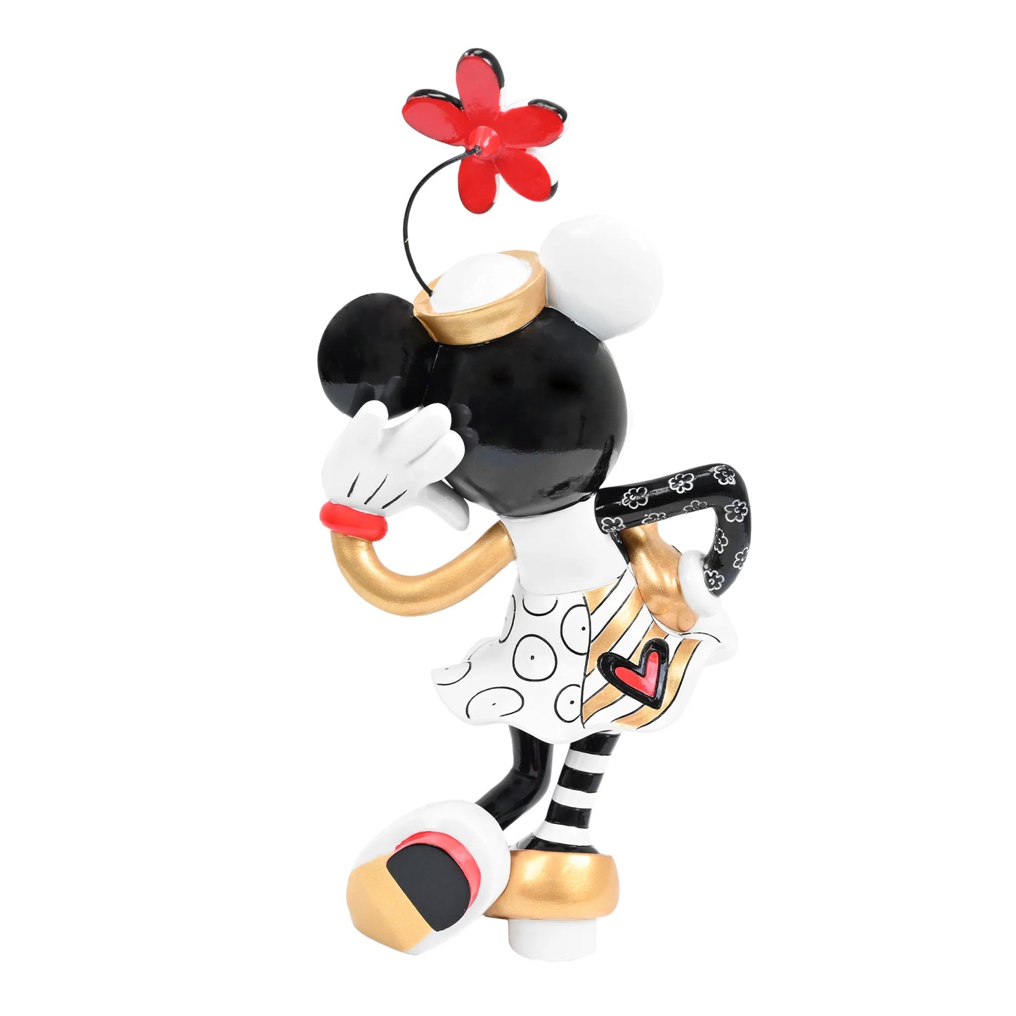 Disney Britto Minnie Mouse with Flower Hat Black & Gold Figurine