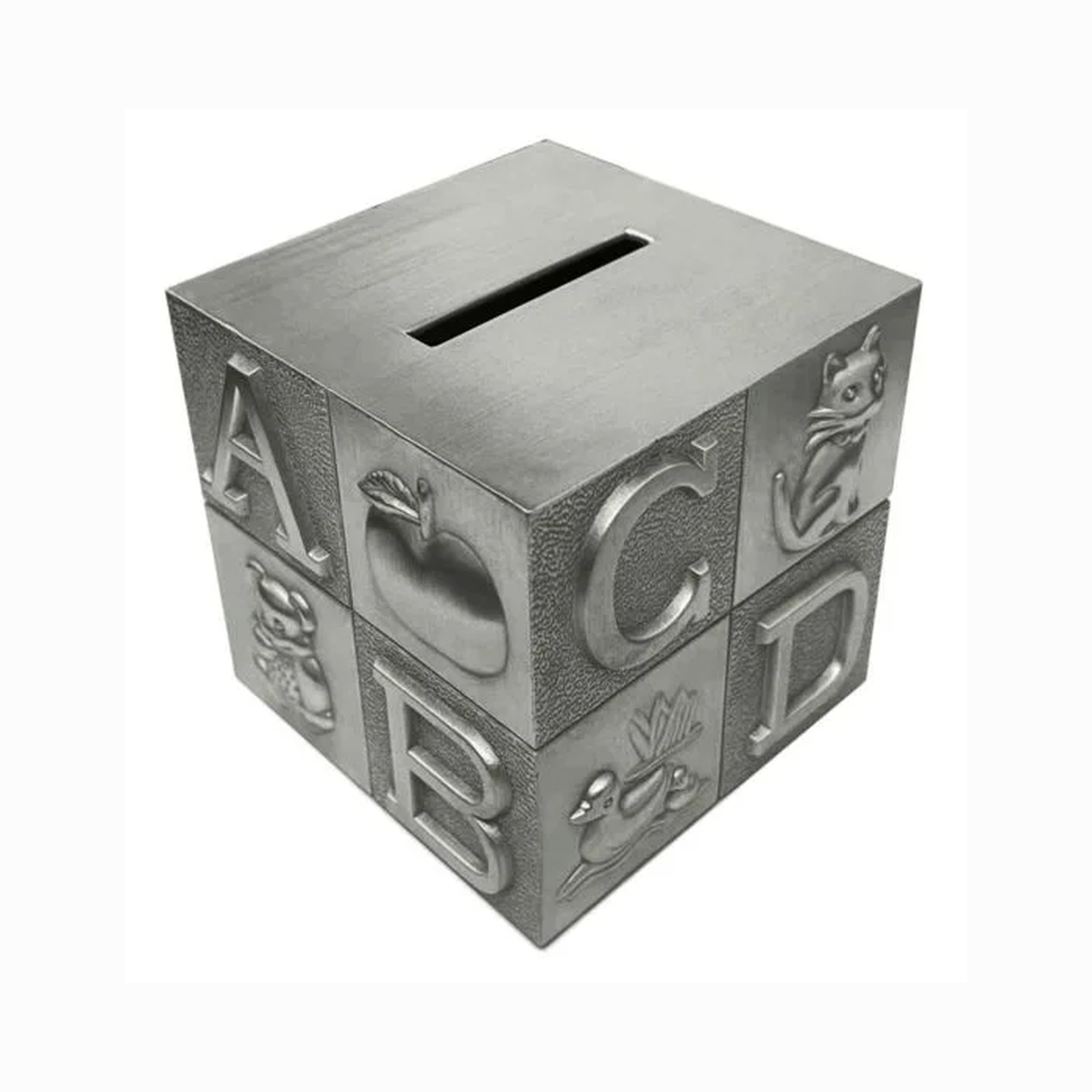 ABC Cube Pewter Money Bank