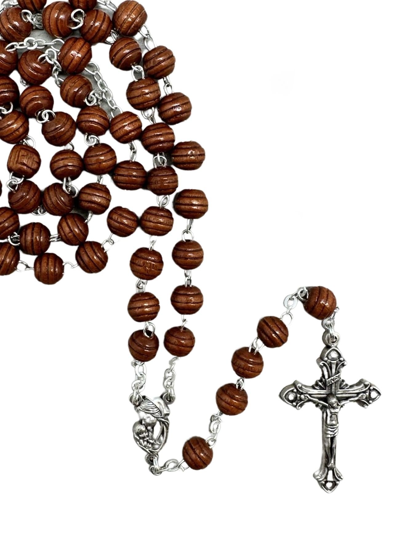 CARPINO WOOD ROSARY – 8MM ROUND BEADS