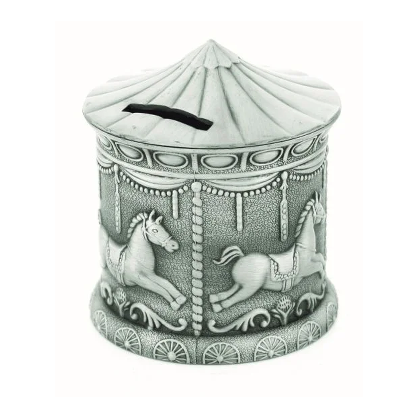 Carousel Pewter Money Bank