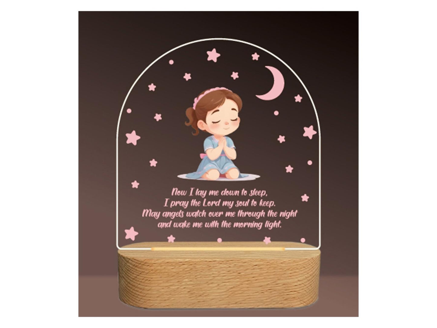 Title LED Night Light – Praying Boy / Praying Girl with Timer