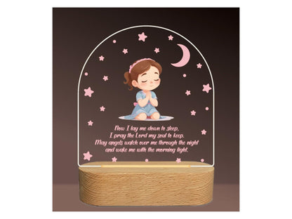 Title LED Night Light – Praying Boy / Praying Girl with Timer