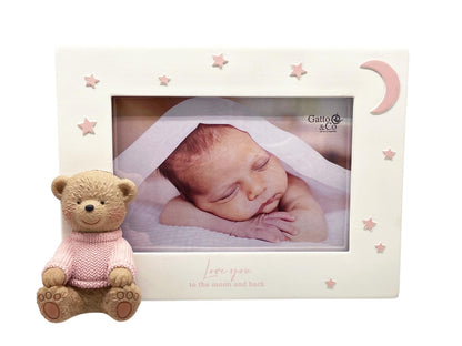Moon & Back Photo Frame – Pink & Blue