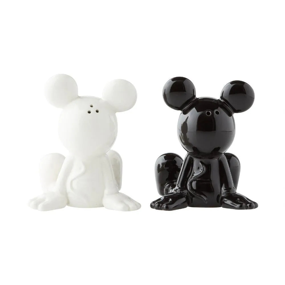 Disney Black & White Mickey Mouse Salt & Pepper Shaker Set – Ceramic Collectible Kitchenware