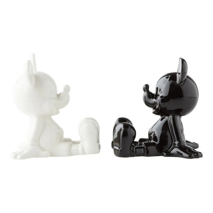 Disney Black & White Mickey Mouse Salt & Pepper Shaker Set – Ceramic Collectible Kitchenware