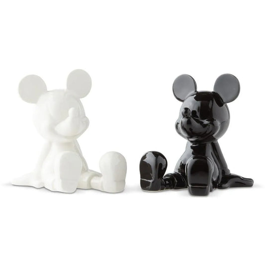 Disney Black & White Mickey Mouse Salt & Pepper Shaker Set – Ceramic Collectible Kitchenware