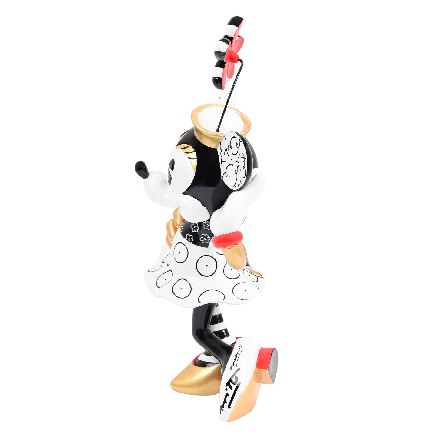 Disney Britto Minnie Mouse with Flower Hat Black & Gold Figurine