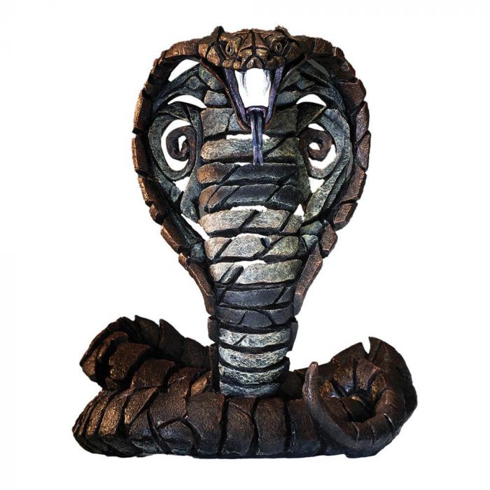 Edge Sculpture Cobra Figure – Large Hand-Painted Resin Snake Statue