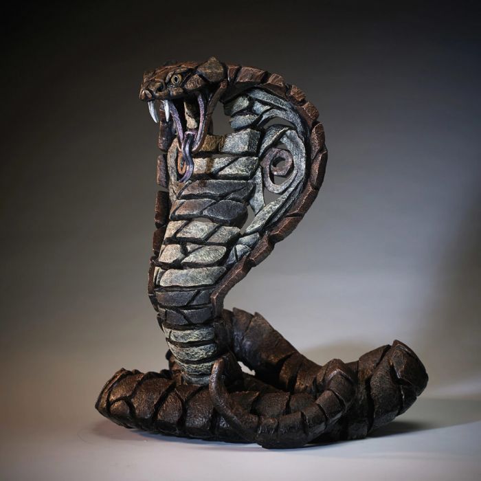 Edge Sculpture Cobra Figure – Large Hand-Painted Resin Snake Statue