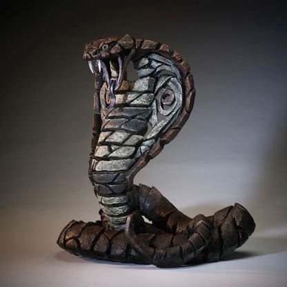 Edge Sculpture Cobra Figure – Large Hand-Painted Resin Snake Statue