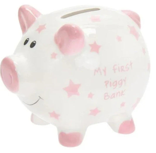 My First Piggy Bank – Pink & Blue Ceramic Savings Bank