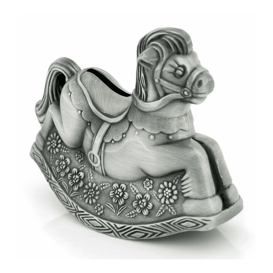 Rocking Horse Pewter Money Bank