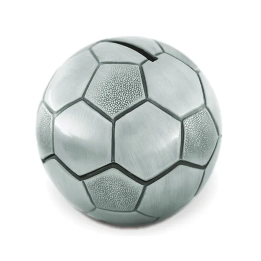 Soccer Ball Pewter Money Bank